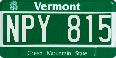 VT license plate NPY815
