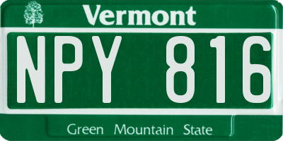 VT license plate NPY816