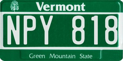 VT license plate NPY818