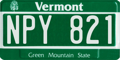 VT license plate NPY821