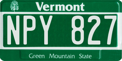 VT license plate NPY827