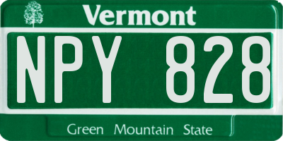 VT license plate NPY828