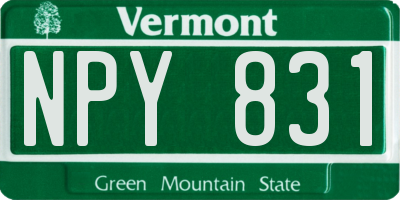 VT license plate NPY831