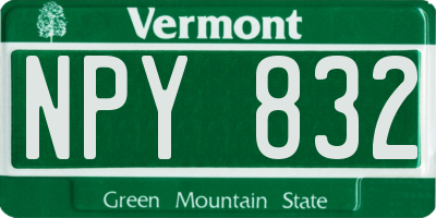 VT license plate NPY832