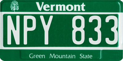 VT license plate NPY833