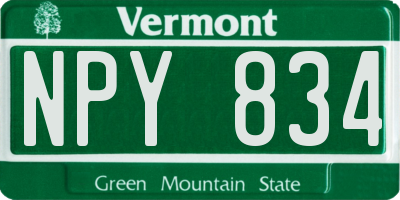 VT license plate NPY834