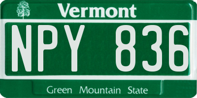 VT license plate NPY836
