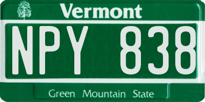 VT license plate NPY838
