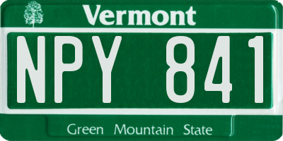 VT license plate NPY841
