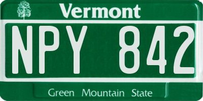 VT license plate NPY842