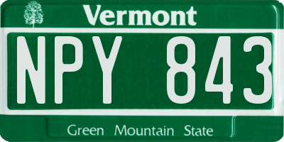 VT license plate NPY843