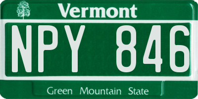 VT license plate NPY846
