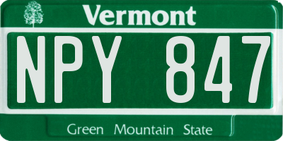 VT license plate NPY847