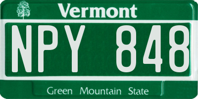VT license plate NPY848