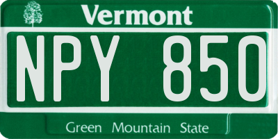 VT license plate NPY850