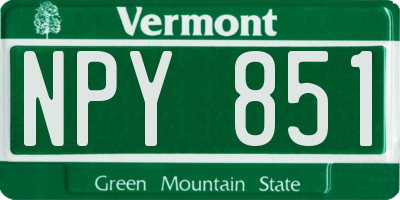 VT license plate NPY851