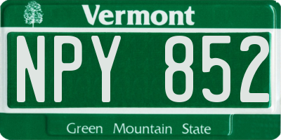 VT license plate NPY852