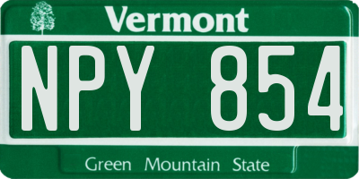 VT license plate NPY854