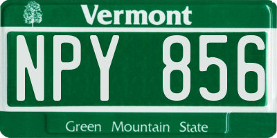 VT license plate NPY856