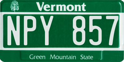 VT license plate NPY857