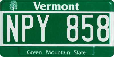 VT license plate NPY858