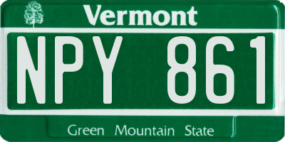 VT license plate NPY861