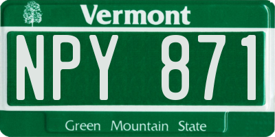 VT license plate NPY871