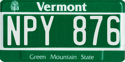 VT license plate NPY876