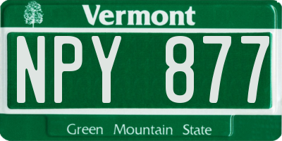 VT license plate NPY877