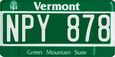 VT license plate NPY878