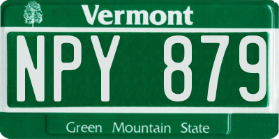 VT license plate NPY879