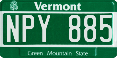 VT license plate NPY885