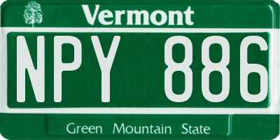 VT license plate NPY886