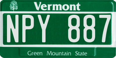 VT license plate NPY887