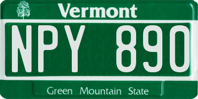 VT license plate NPY890