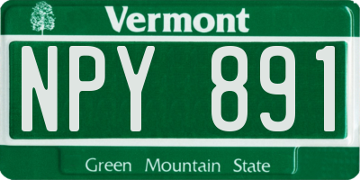 VT license plate NPY891