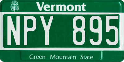 VT license plate NPY895