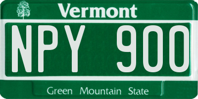 VT license plate NPY900