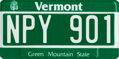 VT license plate NPY901