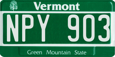 VT license plate NPY903