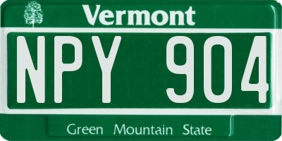 VT license plate NPY904
