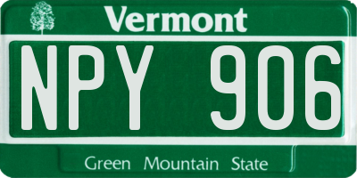 VT license plate NPY906