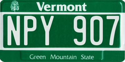 VT license plate NPY907