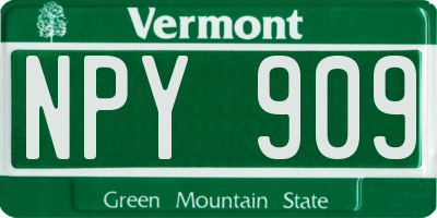 VT license plate NPY909