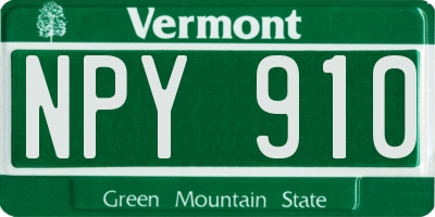 VT license plate NPY910