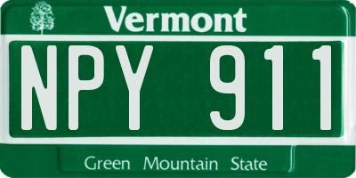 VT license plate NPY911