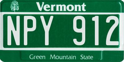 VT license plate NPY912
