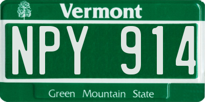 VT license plate NPY914