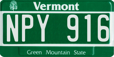 VT license plate NPY916