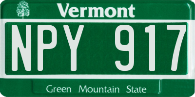 VT license plate NPY917